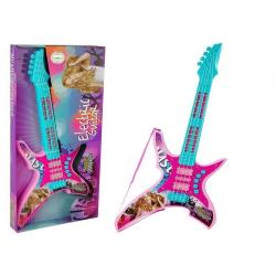 Žaislinė elektrinė gitara su šviesomis ir garsais, Rožinė 62cm.